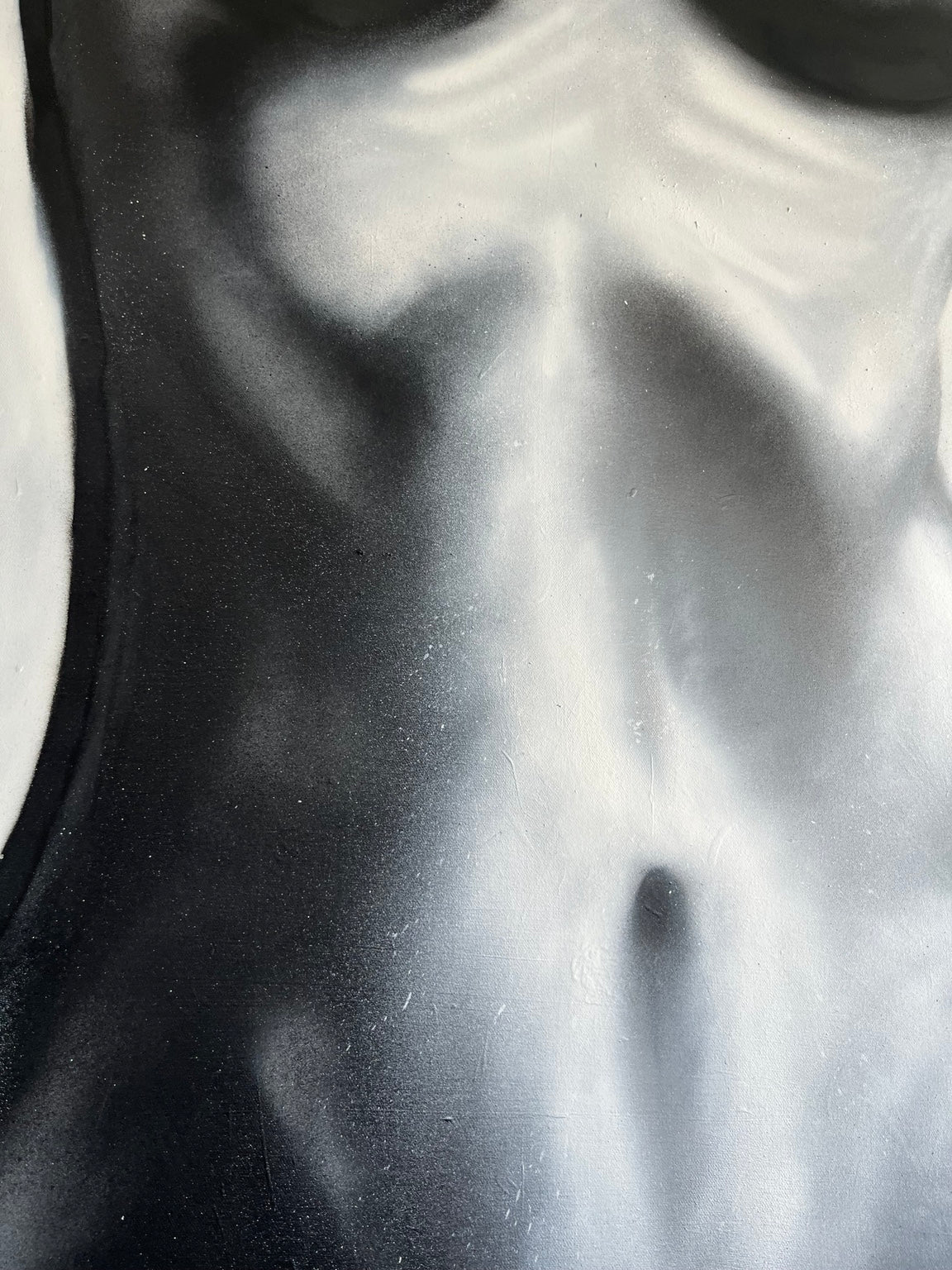 THE START by HEEM — close detail showing spray gradients and canvas texture